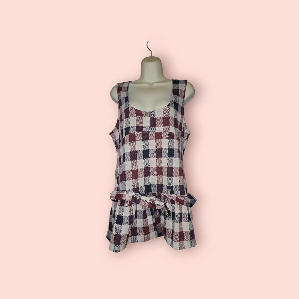 Maeve Anthropologie Belted Drop-Waist Peplum Tank Sleeveless Blouse Top Trendy L